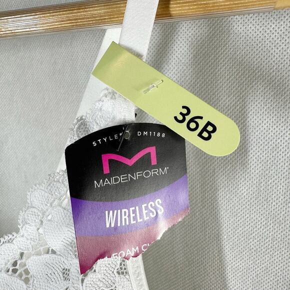 Maidenform Casual Comfort Convertible Bralette White Size 36B - Picture 3 of 6